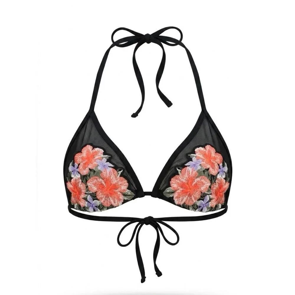 XHILARATION EMBROIDERED 🌺 🌸 SWIM TOP XS